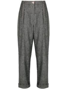 Brunello Cucinelli pantalon en laine mélangée à coupe courte - Gris