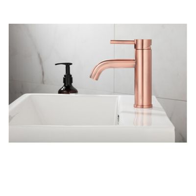 Wastafelkraan SaniClear Plus | Opbouw | Mengkraan | Standaard model | 1-hendel | Rond | geborsteld koper