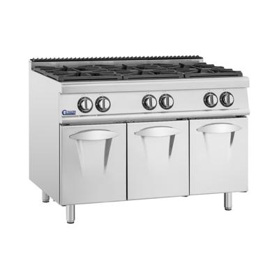 Gasfornuis - 21,6 kW - 6 branders - onderkast - Royal Catering