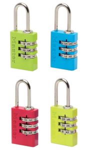 Masterlock Hangslot, 20mm, alu, 3 cijfers, kleur - 7620EURDCOL 7620EURDCOL