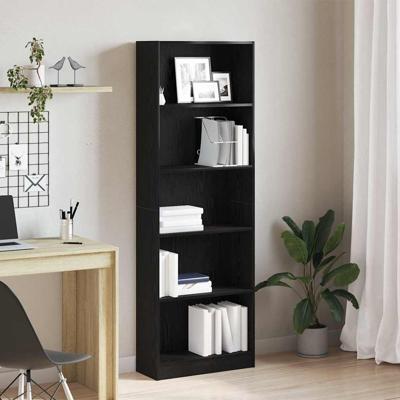 Boekenkast Zwart eiken 60 x 24 x 176 cm Bewerkt hout