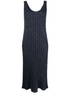 Fabiana Filippi robe mi-longue à sequins - Bleu