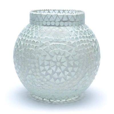 Sfeerlicht Mosaïek Waxinelichthouder Wit - 18 cm