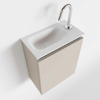 Toiletmeubel Mondiaz Ture | 40 cm | Meubelkleur Linen | Eden wastafel Talc Links | 1 kraangat