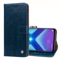 Zakelijke stijl olie Wax textuur horizontale Flip leren Case voor Huawei Honor 8 X met houder & kaartsleuven & Wallet(Blue)