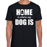 Home is where my dog is / Thuis is waar mijn hond is honden t-shirt zwart voor heren - thumbnail