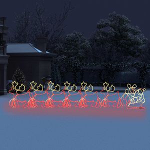 Kerstverlichting 6 rendieren en slee 2160 LED's XXL 7 m