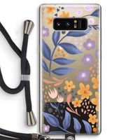 Flowers with blue leaves: Samsung Galaxy Note 8 Transparant Hoesje met koord Flowers with blue leaves: Samsung Galaxy Note 8 Transparant Hoesje met koord