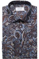 ETON Contemporary Fit Overhemd donkerblauw, Motief - thumbnail