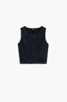 T-shirt met gewassen effect - BLACK - XL