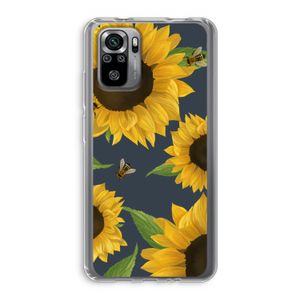 Sunflower and bees: Xiaomi Redmi Note 10S Transparant Hoesje