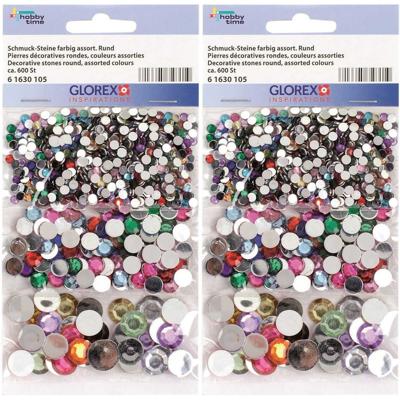 Plak/strass steentjes - 1200x - gekleurd - rond - plaksteentjes - decoratie diamantjes