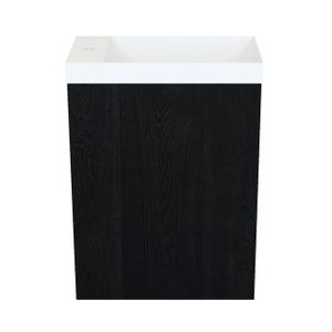 Arcqua Marble Fonteinset - 40x22x54.5cm - fontein mat wit - zonder overloop - oak black FNK497733