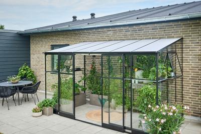 Muurkas Qube - Lean-to 612 - 374x188x230 cm - Zwart - Veiligheidsglas- - Veiligheidsglas- Royal Well