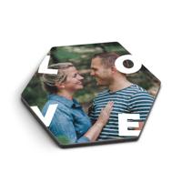 Zeshoekige onderzetter bedrukken - 1 stuk