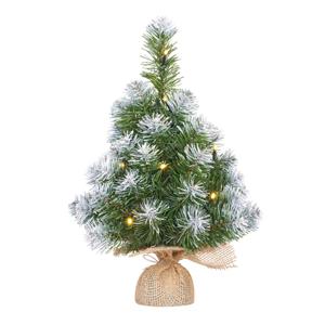 Mica Decorations Kunstkerstboom - nepsneeuw - 10 LEDs - 45 cm