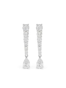 Stefere puces d'oreilles en or blanc 18ct à diamant - Argent