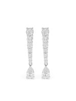 Stefere puces d'oreilles en or blanc 18ct à diamant - Argent