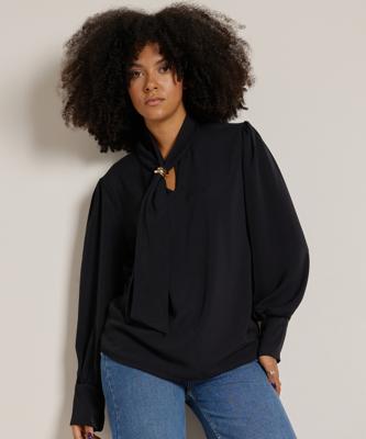 uni top met sjaalkraag