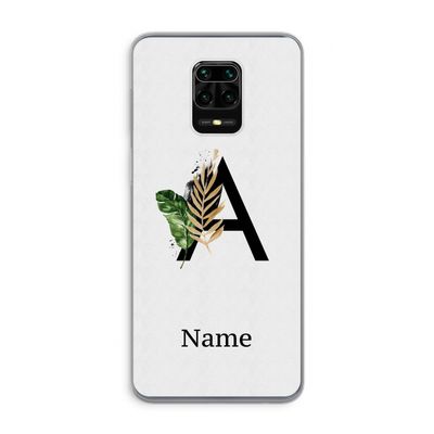 Charcoal Flora: Xiaomi Redmi Note 9 Pro Transparant Hoesje