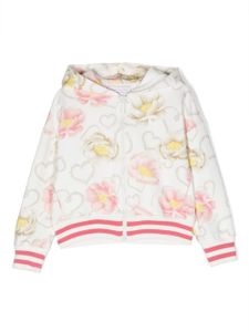 Monnalisa veste zippée à fleurs - Blanc