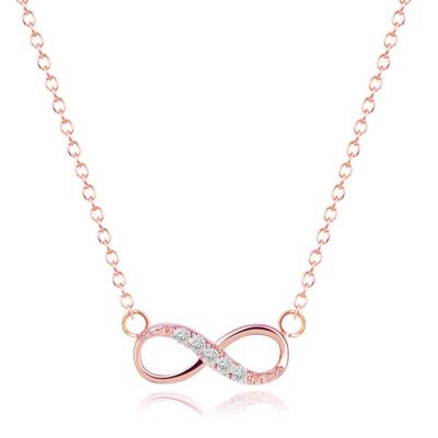 Hippe dames ketting Infinity Zircon Rosegoudkleurig