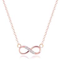 Hippe dames ketting Infinity Zircon Rosegoudkleurig