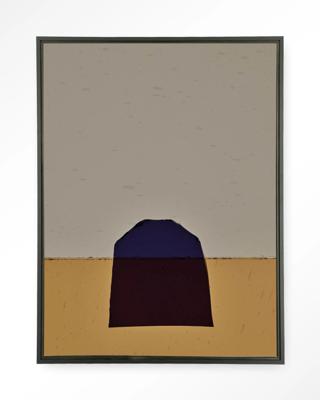 Urban Cotton Wandkleed 'Geen Paars' 110 x 145cm in Floating Frame - black