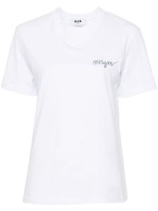 MSGM t-shirt à logo brodé - Blanc