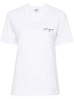 MSGM t-shirt à logo brodé - Blanc