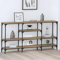 Wandtafel artisanaal eikenkleurig 160 x 29 x 80 cm Bewerkt hout
