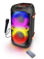Esperanza EP156 BT FM LED RGB KARAOKE luidspreker zwart 20W