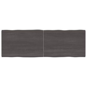 vidaXL Tafelblad natuurlijke rand 180x60x(2-4)cm eikenhout donkerbruin