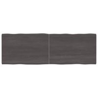 vidaXL Tafelblad natuurlijke rand 180x60x(2-4)cm eikenhout donkerbruin - thumbnail