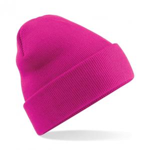 Beechfield basic winter muts/beanie - fuchsia roze - acryl - volwassenen - Winter Essentials/accesso