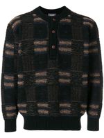 Issey Miyake Pre-Owned blurry stripes buttoned jumper - Noir