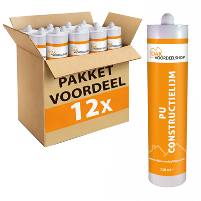 12 stuks PU Constructiebruislijm 310 ml - pakketvoordeel 12 stuks PU Constructiebruislijm 310 ml - pakketvoordeel