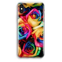 Neon bloemen: iPhone XS Max Transparant Hoesje