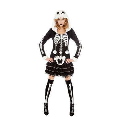 Skelet Kostuum Met Capuchon Dames