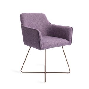 Jesper Home Eetkamerstoel 'Hofu' Cross Rose, kleur Violet Daisy