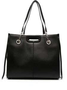 Maje fringed leather tote bag - Noir