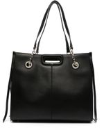 Maje fringed leather tote bag - Noir - thumbnail