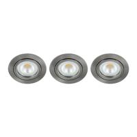 Set 3x Bella LED spot kantelbaar 5Watt rond NIKKEL IP65 dimbaar - interne driver - thumbnail