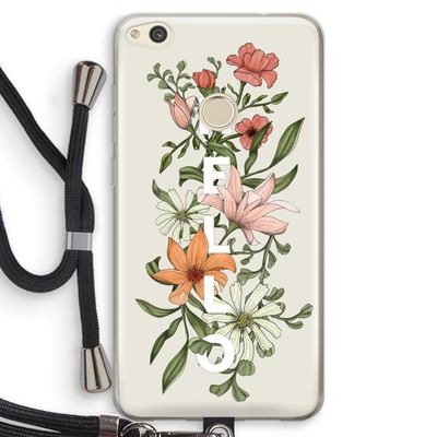 Hello bloemen: Huawei Ascend P8 Lite (2017) Transparant Hoesje met koord