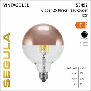 LED kopspiegellamp 2700K 550 lumen 6.5W globe filamentSegula 55492