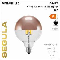 LED kopspiegellamp 2700K 550 lumen 6.5W globe filamentSegula 55492
