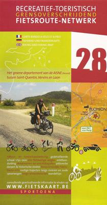 Fietskaart 28 Fietsroute-Netwerk Het groene departement van de AISNE (Noord) tussen Saint-Quentin,Vervins en Laon | Sportoena