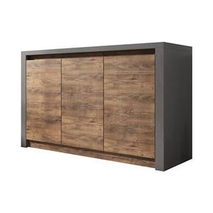 Meubella Dressoir Monaco - Eiken - Grijs - 130 cm