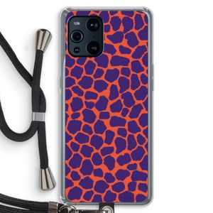 Purple Giraffe: Oppo Find X3 Pro Transparant Hoesje met koord