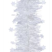 5x Winter witte sterren kerstslingers 10 x 270 cm kerstboom